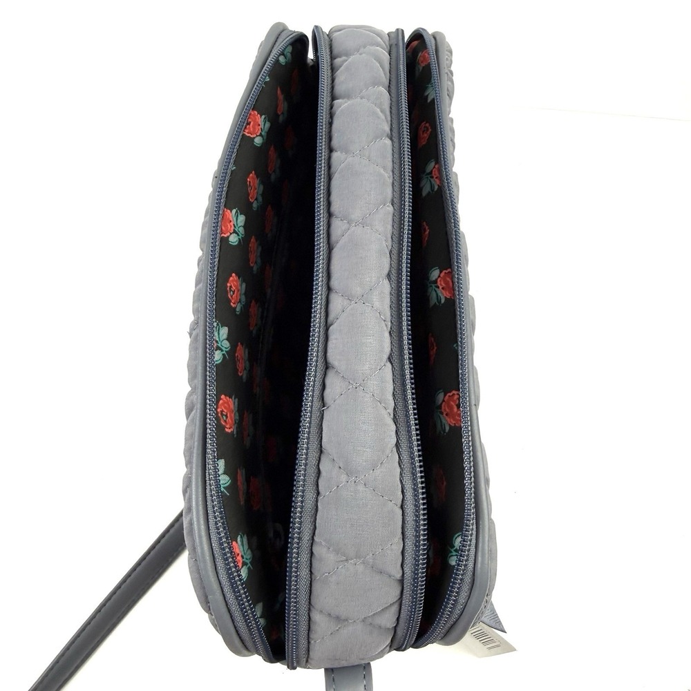 Vera Bradley Trimmed Crossbody Bag WITH Wallet Carbon Gray Microfiber NWT - Picture 5 of 16